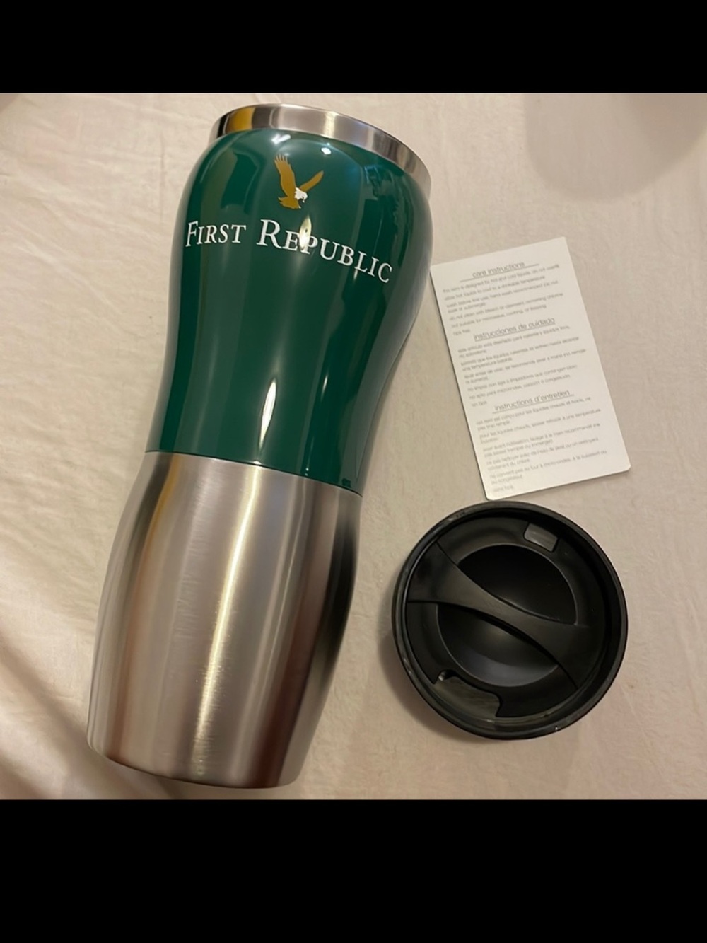 Travel stainless steel Double wall tumbler first republic bank